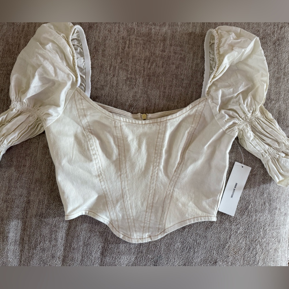 Urban Outfitters Cropped Cream Corset Top size Small